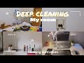 Deep cleaning and declutterring my room 🧼🫧closet cleanout + organising desk + decorating