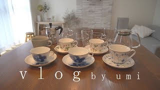 Vlog暮らし｜週末の神戸/カルディ購入品で昼食とお茶時間/ティーカップ・グラス紹介