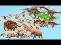 Animal vs. Dinosaurs Speed Race Run Zigzag Down Course! from Outside Animal Revolt Battle Simulator