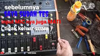 cara perbaikan MIXER tipe PMX 805 tidak keluar suara