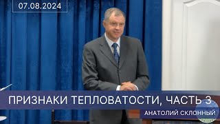 2024.08.07 «ПРИЗНАКИ ТЕПЛОВАТОСТИ, ЧАСТЬ 3» – Анатолий Склонный