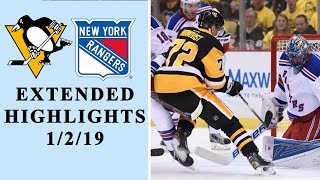 Pittsburgh Penguins vs. New York Rangers | EXTENDED HIGHLIGHTS | 1/2/19 | NHL on NBC
