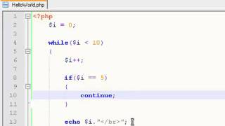 PHP 18 - Continue statements Tutorial