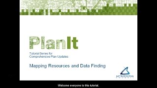 PlanIt: Mapping Resources and Data Finding Tutorial