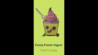 How To Draw Funny Frozen Yogurt  easily‑ for kids  #shorts