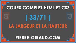 COURS COMPLET HTML ET CSS [33/71] - Largeur et hauteur en CSS