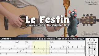 Le Festin - Disney Pixar's "Ratatouille" OST | Fingerstyle Guitar | TAB + Chords + Lyrics