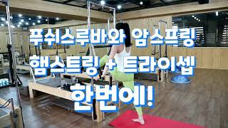 #푸쉬스루바 와 #캐딜락암스프링 의 만남! 햄스트링과 트라이셉 운동 한번에! #콤비리포머시퀀스 #캐포머시퀀스