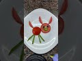 Cutie tomato and cucumber food carving garnish #carvingart #foodcarving #fooddecoration