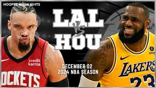 Los Angeles Lakers vs Houston Rockets Full Game Highlights | Dec 2 | 2024 NBA Season