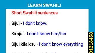 Learn Swahili: Short sentences