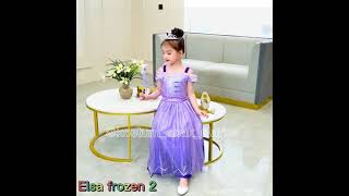 Elsa's Purple Dress Costumes Elsa Frozen 2 For Kids | Kostum Princess Elsa Purple Frozen 2 Ungu CG81