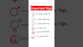 Important Sign/ Symbols/ Female Sign/ Male Sign/ Peace Sign