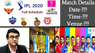 IPL 2020 FULL SCHEDULE | Match details,date,time and venue | anything something