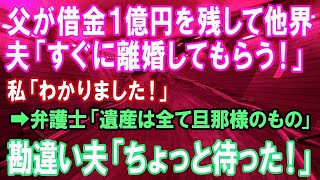 【スカッとする話】父が借金１億円残し他界。夫「すぐ離婚してもらう」私「わかりました」弁護士「お父様の遺産は全て旦那様に相続されました」→勘違い夫「ちょっと待った！」【修羅場】【スカッとにゃんこ