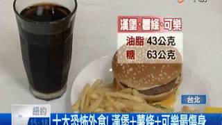 【中視新聞】十大恐怖外食! 漢堡+薯條+可樂最傷身 20140604