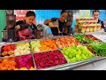 Fresh 100% Fresh !!! Famous 3 SISTER Fruit Juice & Smoothie in TTP Market | Cambodian Street Food