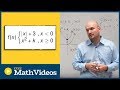 Value k that makes the function continous absolute value quadratic