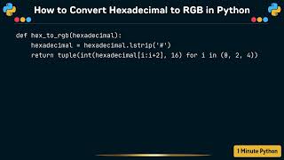 How to Convert Hexadecimal to RGB in Python