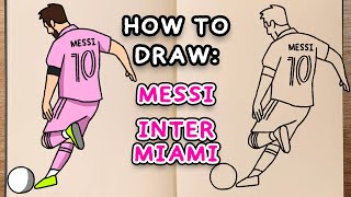 How to draw and colour! INTER MIAMI MESSI (step by step drawing tutorial)