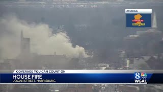 Large, smoky fire in Harrisburg