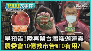 早預告!陸再禁台灣釋迦蓮霧 農委會10億救市告WTO有用?｜1900大事件｜TVBS新聞｜20210919