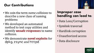 FAST '23 - Unsafe at Any Copy: Name Collisions from Mixing Case Sensitivities