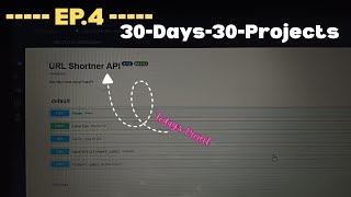 Ep.4 of 30-days-30-projects! URL Shortner API #tech #project