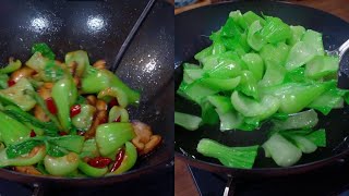 香菇炒油菜怎样才能做到颜色翠绿不发黑，入味又好吃呢？看完你就知道了！#716274097390097539在家做美食 #家常菜 #香菇油菜0