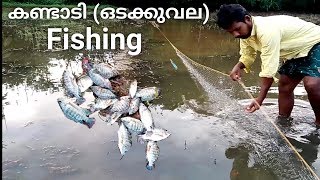 കണ്ടാടിവലയിട്ട് മീൻപിടുത്തം(ഒടക്കുവല)net fishing in kerala