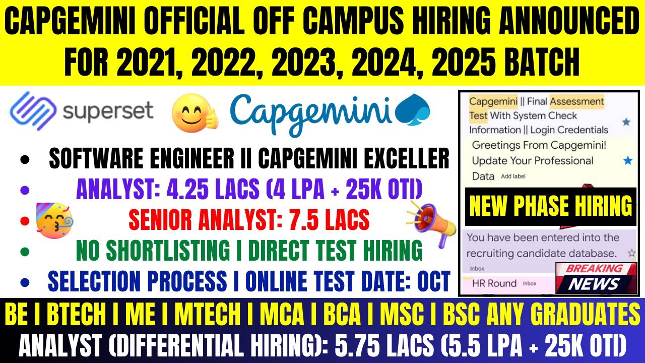 Capgemini Superset Mass Hiring 2024 2025 Analyst Analyst Diff