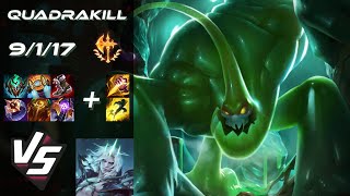 JUNGLE Zac vs Viego [QUADRAKILL] - NA Grandmaster Patch 14.24