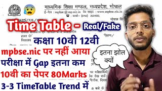 MP BOARD ANNUAL EXAMS 10th 12th TimeTable Download with Official Website MPBSE Doubts Fake or Real