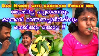 Raw Mango With Kanthari Pickle Mix | Nostalgic Recipe | പച്ചമാങ്ങയും കാന്താരിമാങ്ങാച്ചാർ മിക്സും 👌