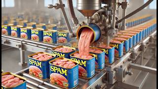 Cómo Se Fabrican Millones de Latas de SPAM al Día | Proceso Completo de Producción de Carne Enlatada