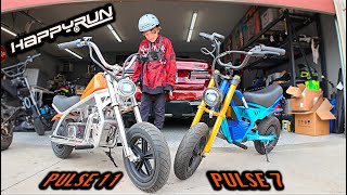 HappyRun Pulse 7 \u0026 Pulse 11 (Full Send) Review Kids electric Motorcycle!