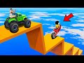 SHINCHAN AND FRANKLIN TRIED THE IMPOSSIBLE GOLDEN ZIGZAG STAIR BRIDGE PARKOUR CHALLENGE GTA 5