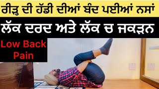 ਲੱਕ ਦਰਦ ਅਤੇ ਲੱਕ ਚ ਜਕੜਨ ?? ਕਰੋ 7 ਕਸਰਤਾਂ ! Low Back Pain Relief Exercises At Home 🏡