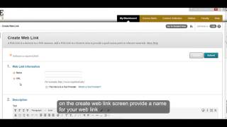 Creating a web link - Blackboard Learn