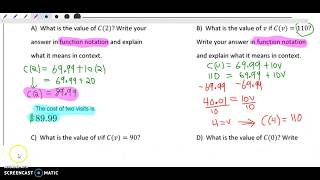 Using function notation in context PART 1