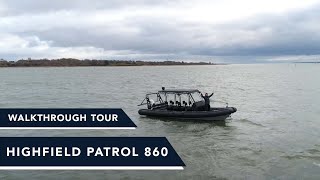 Highfield Patrol 860 - Walkthrough Tour - A well-equipped RIB with ample seating protective roof