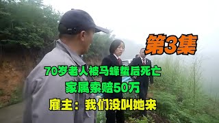 70岁老人被马蜂蜇后死亡，家属索赔50万！雇主：我们没叫她来！第3集  #真实事件 #老赖 #执行现场