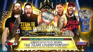 WWE Wrestlemania 39 Sami Zayn & Kevin Owens vs The Usos Official Match Card