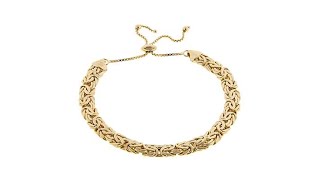 Technibond Flat Byzantine Adjustable Bracelet  Yellow