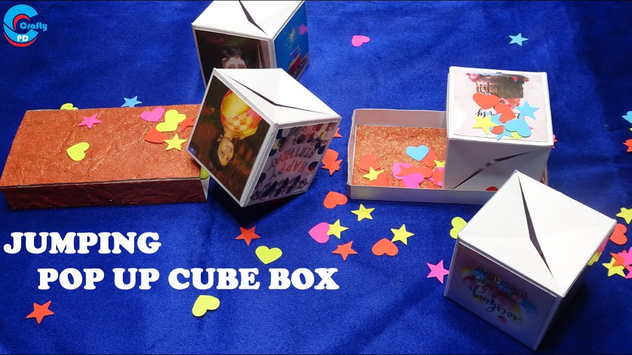 How To Make Pop Up Cube Box | Jumping Box Pop Up Card - YouTube