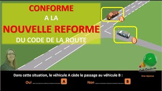 NOUVELLES QUESTIONS DU CODE DE LA ROUTE test gratuit 42