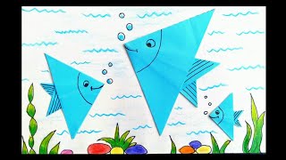 Origami Fish 🐠 for grade - 2 || Darshana Patel