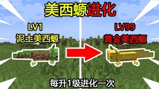 Minecraft：『美西螈进化』，每升1级进化一次！该如何通关MC？【煞神吖】