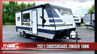 RV Rundown | 2021 CrossRoads Zinger 18RK Ultra Lite Single Axle Rear Kitchen Camper at Southern RV