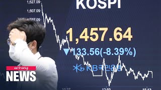 KOSPI falls below 1,500 mark on Thursday crashing more than 8 percent